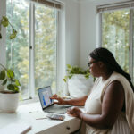 woman working from home